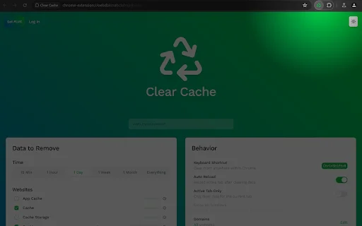 Clear Cache ڈاؤن لوڈ کریں – براؤزر ڈیٹا اور کیشے کو ایک کلک میں صاف کریں - Screenshot 1