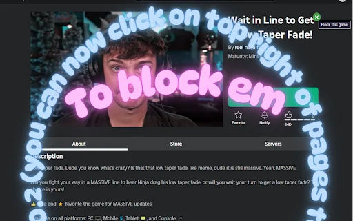 Roblox Game Blocker ڈاؤن لوڈ کریں – ناپسندیدہ گیمز چھپائیں - Screenshot 4