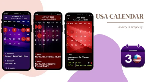 US Calendar 2026 ڈاؤن لوڈ کریں – چھٹیاں اور ریمانڈر - Screenshot 8