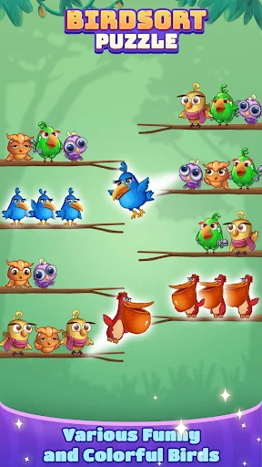 Bird Sort: Color Puzzle Master ڈاؤن لوڈ کریں – بہترین برڈ پزل گیم - Screenshot 3