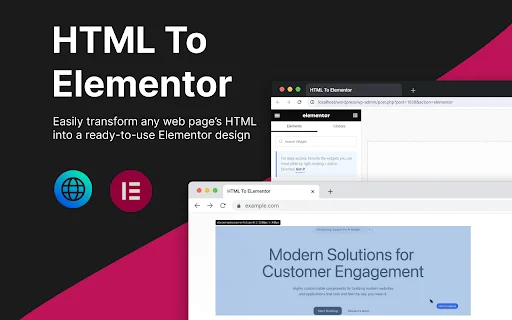 HTML To Elementor Chrome Extension ڈاؤن لوڈ کریں – ویب ڈیزائن کو تیز بنائیں - Screenshot 1