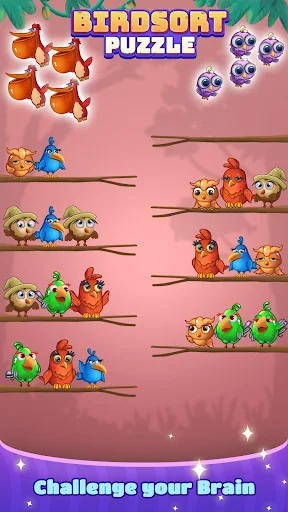 Bird Sort: Color Puzzle Master ڈاؤن لوڈ کریں – بہترین برڈ پزل گیم - Screenshot 8