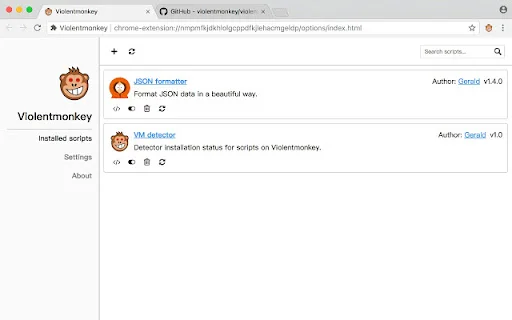 Violentmonkey BETA ڈاؤن لوڈ کریں – طاقتور یوزر اسکرپٹ مینیجر - Screenshot 1