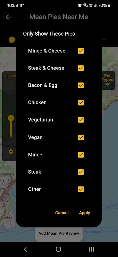 Mean Pies ڈاؤن لوڈ کریں – بہترین پائے تلاش کرنے کے لیے بہترین ایپ - Screenshot 3