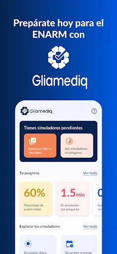 Gliamediq: Simulador ENARM ڈاؤن لوڈ کریں – طبی امتحان کی تیاری - Screenshot 1