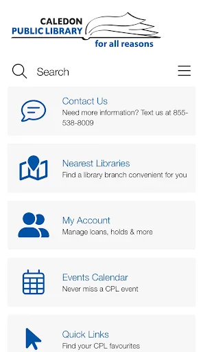 CPL Mobile ڈاؤن لوڈ کریں – Caledon Public Library تک رسائی حاصل کریں - Screenshot 1