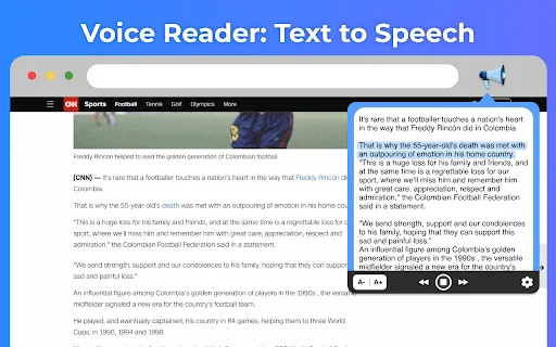 Text to Speech Voice Reader ڈاؤن لوڈ کریں – Chrome کے لیے بہترین TTS - Screenshot 1