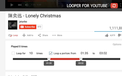 Looper for YouTube ڈاؤن لوڈ کریں – خودکار ویڈیو ری پلے - Screenshot 2