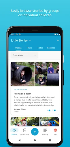 Storypark for Educators ڈاؤن لوڈ کریں – بچوں کی تعلیم کا ڈیجیٹل ریکارڈ - Screenshot 1