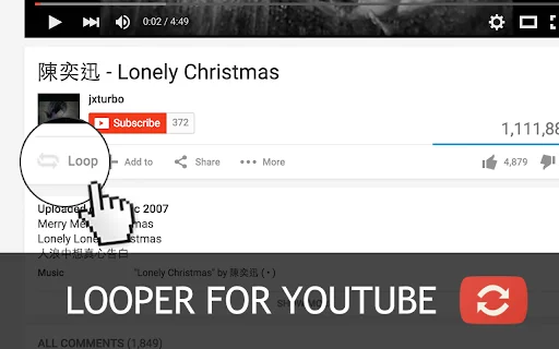 Looper for YouTube ڈاؤن لوڈ کریں – خودکار ویڈیو ری پلے - Screenshot 1