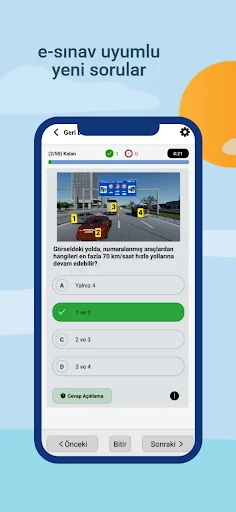 Ehliyet Sınav Soruları 2026 ڈاؤن لوڈ کریں – ڈرائیونگ ٹیسٹ کی تیاری - Screenshot 10