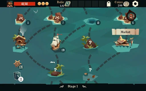 Pirates Outlaws ڈاؤن لوڈ کریں – بہترین Roguelike کارڈ گیم - Screenshot 17